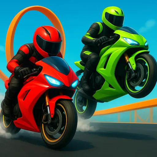 Crazy Bike Stunts PvP | 2-Player Stunt Bike Racing Game