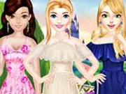Fashion Off The Shoulder Dress Up Game: Style Zoe, Rebecca & Iris